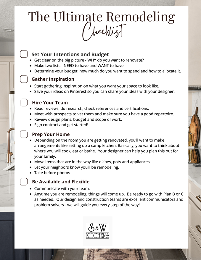SWKitchens Home Remodeling Checklist Orlando home remodeling checklist